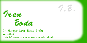 iren boda business card