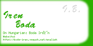 iren boda business card
